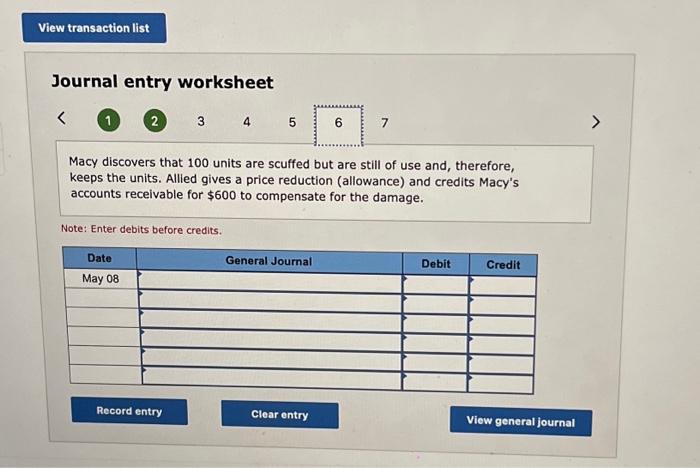 Solved Journal entry worksheet Macy discovers that 100 units | Chegg.com