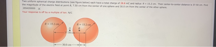 Solved Two Uniform Spherical Charge Distributions (see | Chegg.com