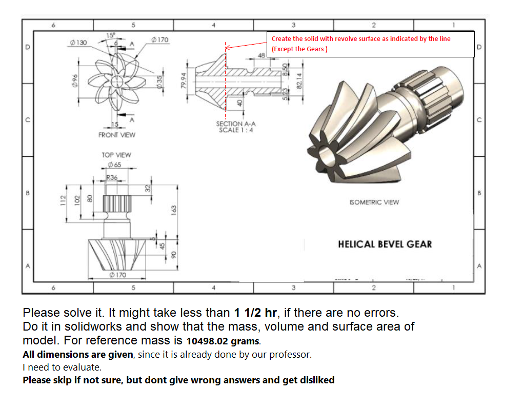 Solved 3 0 130 0170 D А Create the solid with revolve | Chegg.com