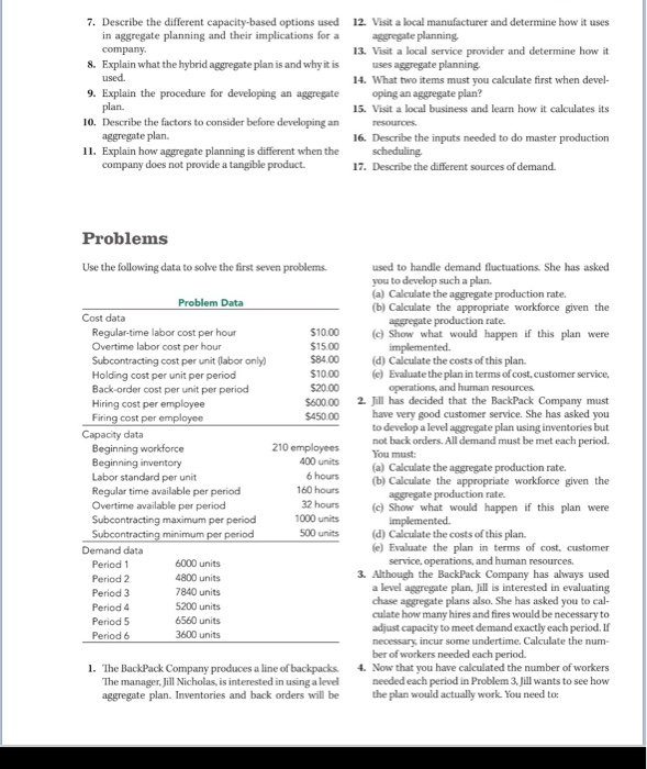 7 Describe The Different Capacity Based Options Used Chegg Com