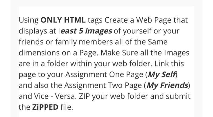 Solved Using ONLY HTML tags Create a Web Page that displays | Chegg.com