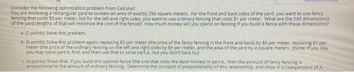 Solved Consider the following optimization problem from | Chegg.com