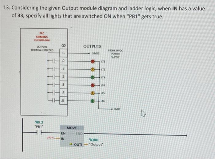 Solved 13. Considering the given Output module diagram and | Chegg.com