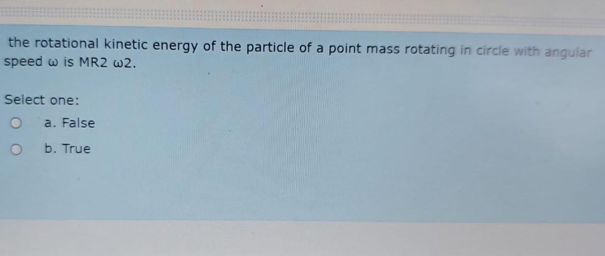 Solved the rotational kinetic energy of the particle of a | Chegg.com