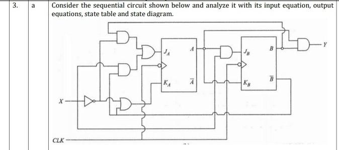 Solved 3. a Consider the sequential circuit shown below and | Chegg.com
