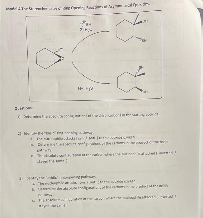 Solved Model 4 The Stereochemistry of Ring Opening Reactions | Chegg.com
