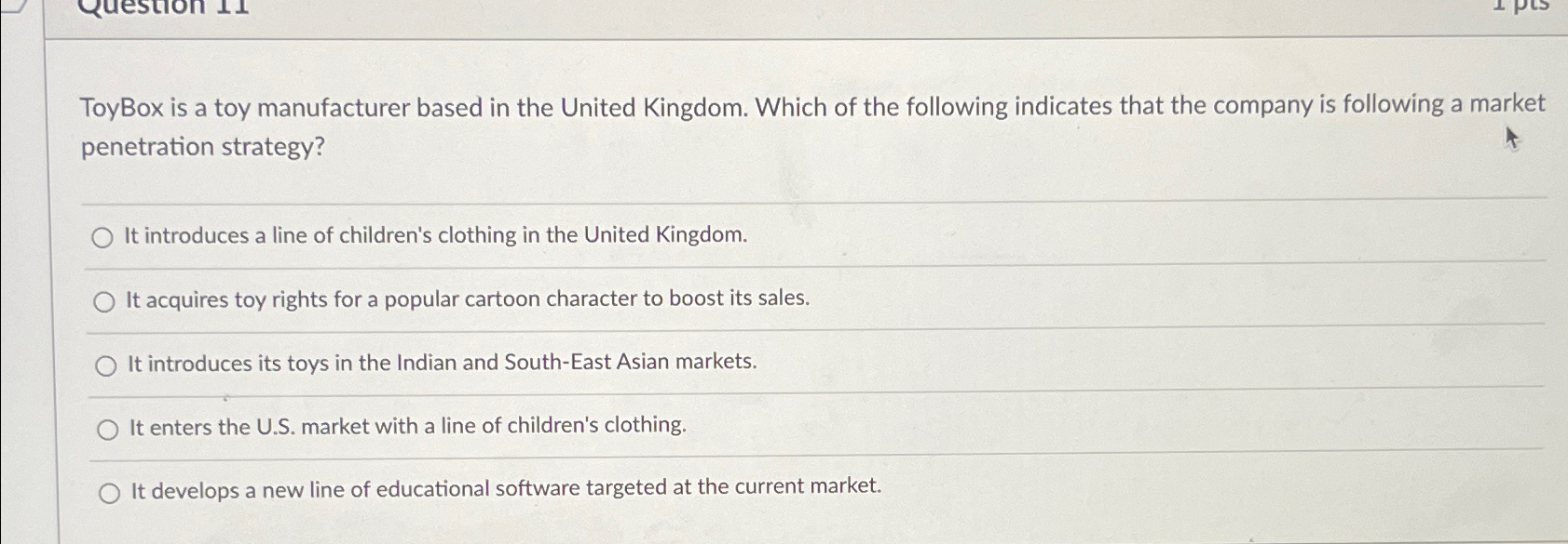 Solved ToyBox is a toy manufacturer based in the United