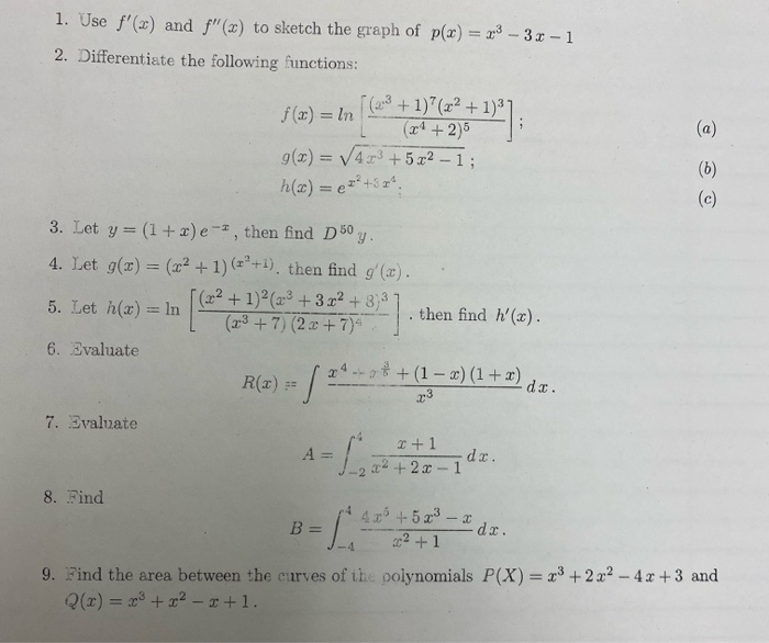 Solved 1 Use F 2 And F X To Sketch The Graph Of P X Chegg Com