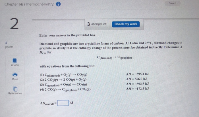 Solved Chapter 6B (Thermochemistry) I 2 Attempts Left Check | Chegg.com