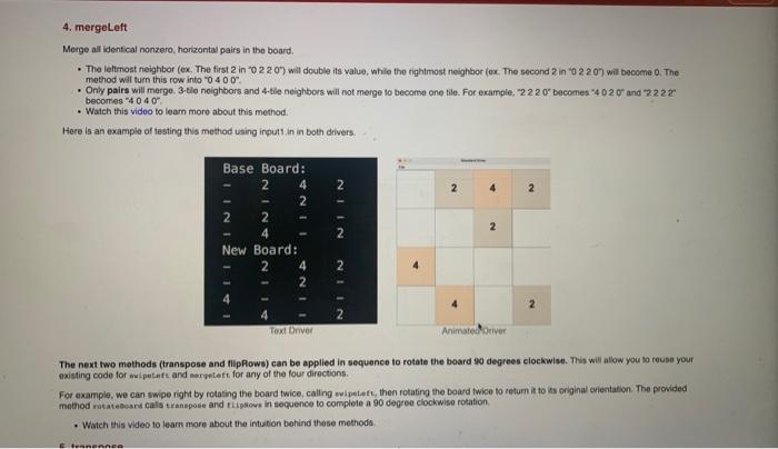 Solved This assignment involves coding the game 2048 using | Chegg.com