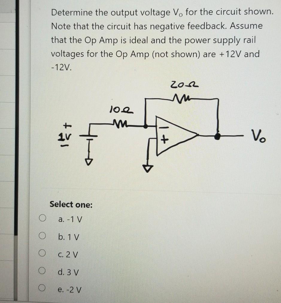 Solved Determine the output voltage V. for the circuit | Chegg.com