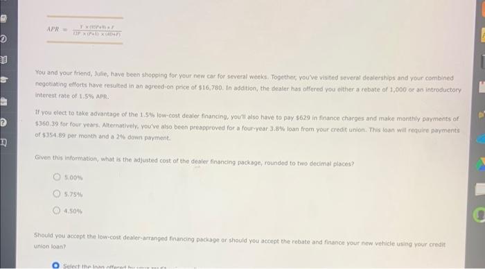 Solved You and your friend, Julle, have been shopping for | Chegg.com