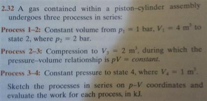 Solved A Gas Contained Within A Piston-cylinder Assembly | Chegg.com