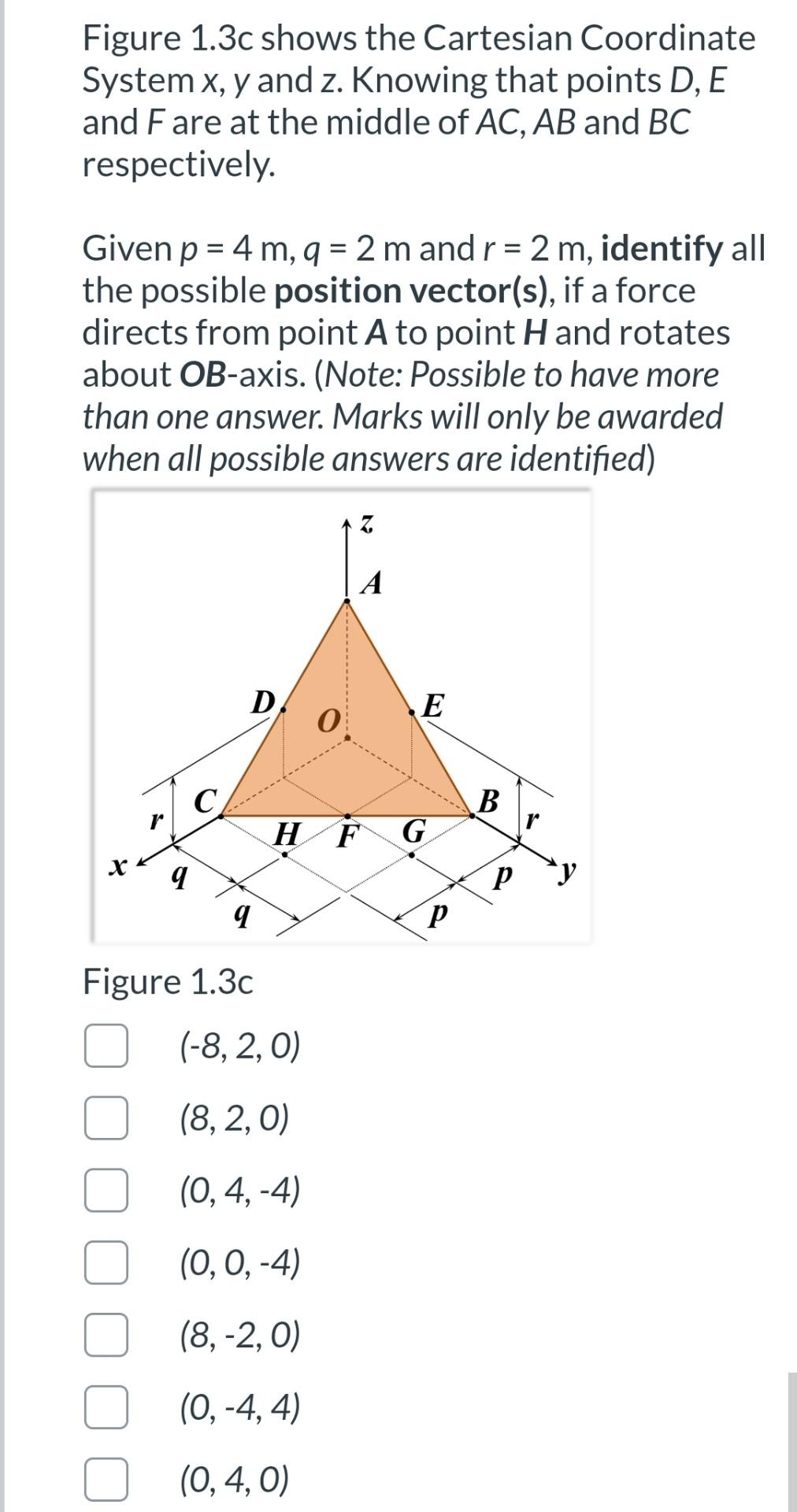 Solved Figure 1.3c shows the Cartesian Coordinate System x, | Chegg.com