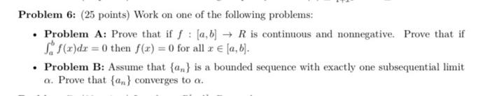 Solved Problem 6: (25 points) Work on one of the following | Chegg.com