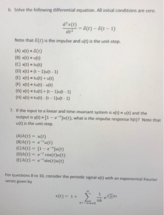 Solved For questions 1 to 3 , consider the signal given by: | Chegg.com