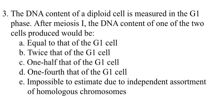 Solved 3. The DNA content of a diploid cell is measured in | Chegg.com