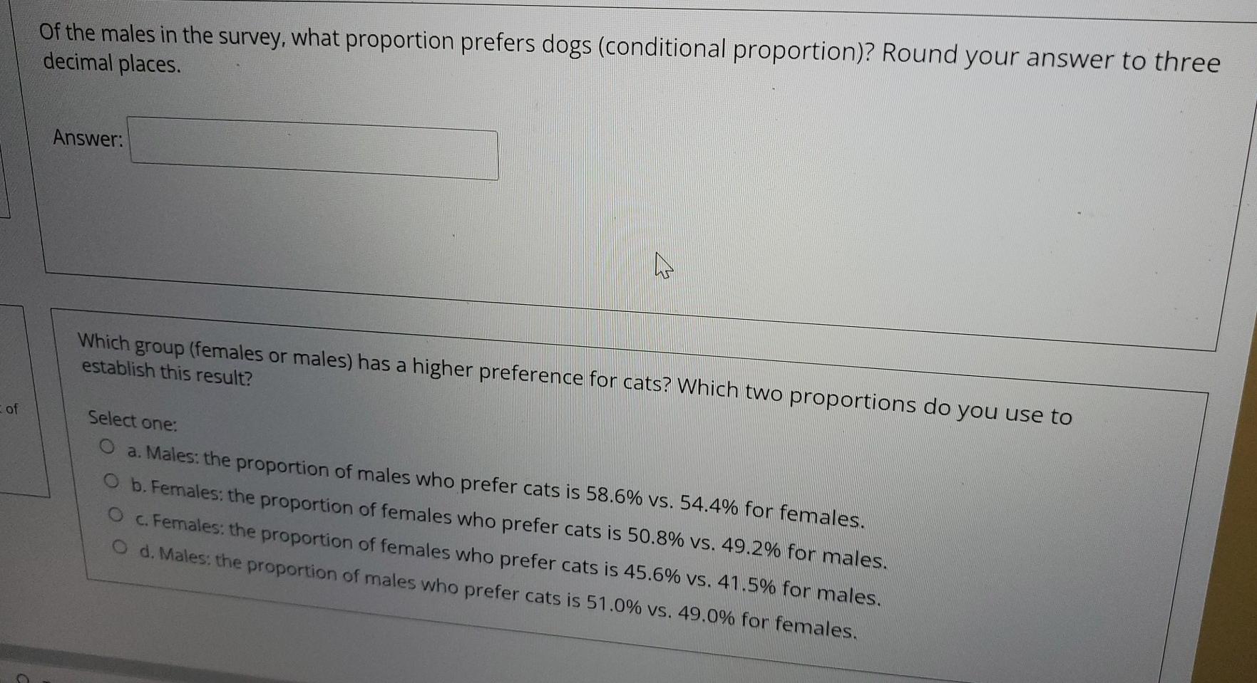 Solved A survey was conducted to investigate whether the | Chegg.com