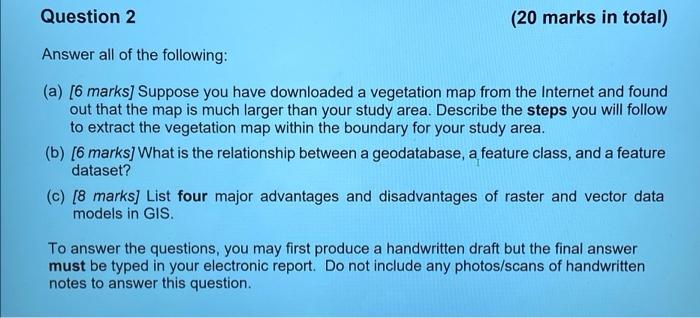 Solved Question 2 (20 marks in total) Answer all of the | Chegg.com