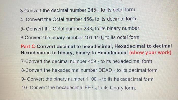 convert the octal number 345 to decimal answer