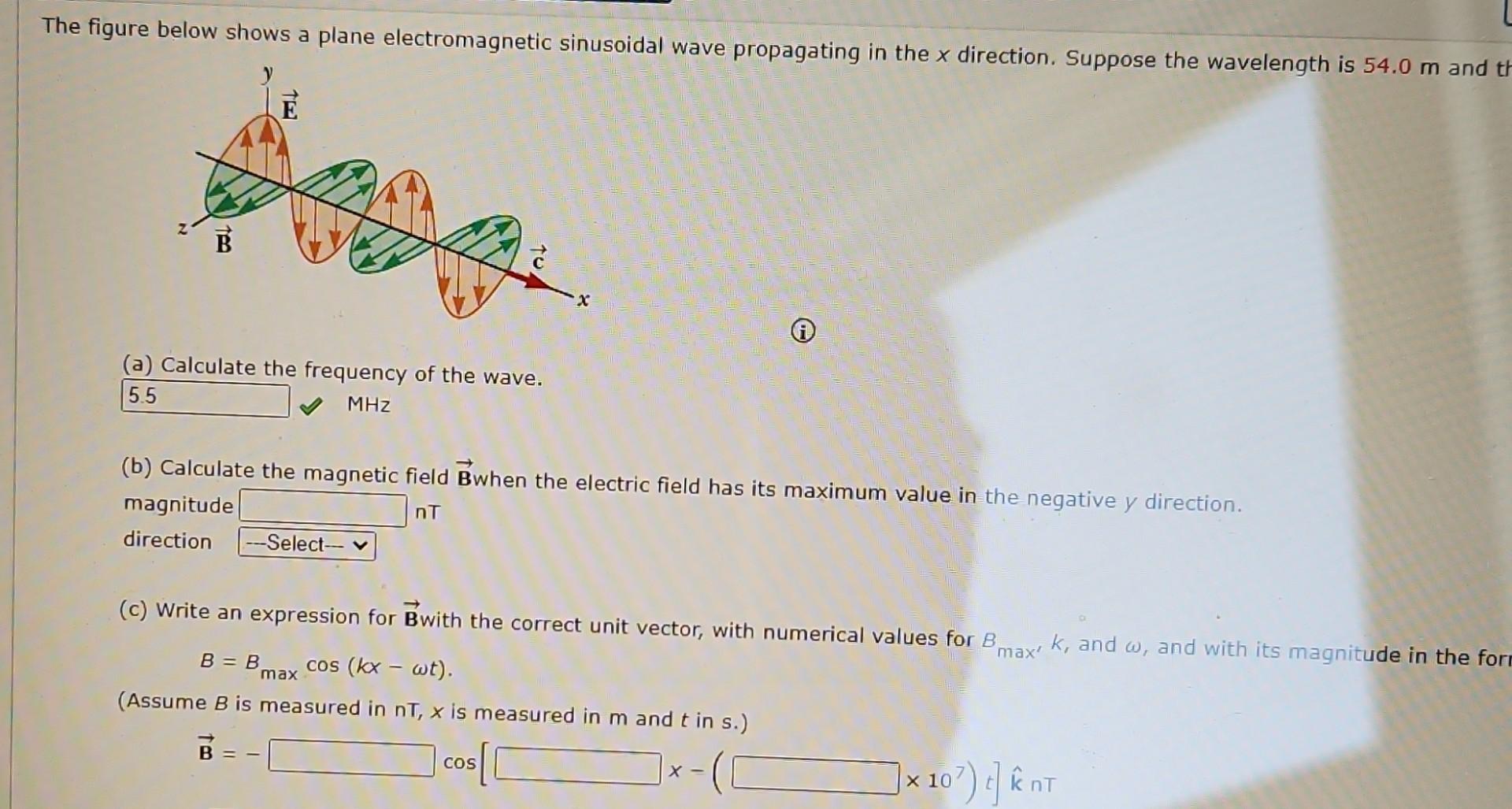 Solved Figure Below Shows A Plane Electromagnetic Sinusoidal | Chegg.com