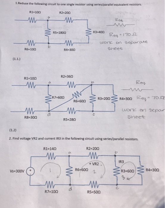 Solved 1. Reduce the following circuit to one single | Chegg.com