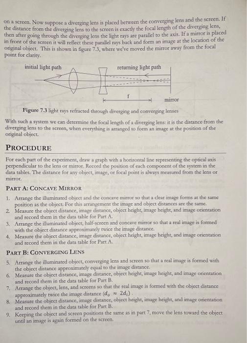 Solved Experiment 7 Mirrors and Lenses OBJECTIVES Lenses
