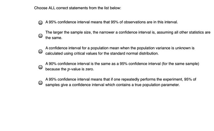 Solved Choose ALL correct statements from the list below: O | Chegg.com