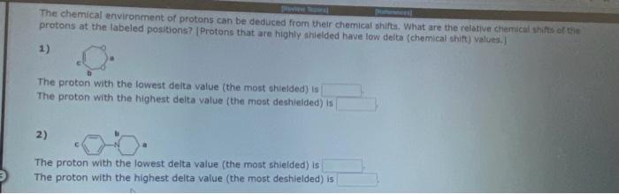 Solved The chemical environment of protons can be deduced | Chegg.com