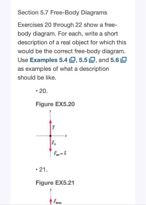 Section 5.7 Free-Body Diagrams Exercises 20 through | Chegg.com
