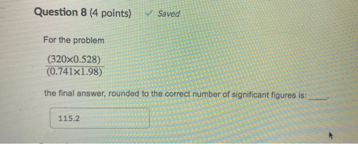 Solved Question 8 (4 points) Saved For the problem | Chegg.com
