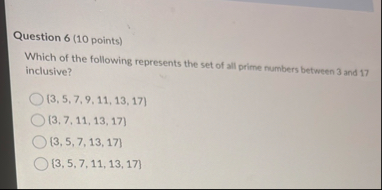 Solved Question 6 (10 ﻿points)Which of the following | Chegg.com