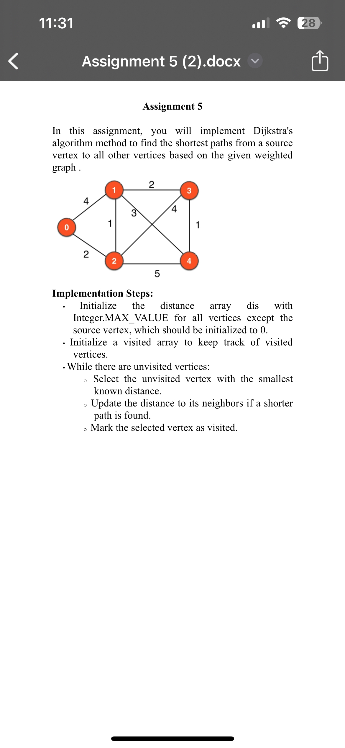 11:3128Assignment 5 (2).docxAssignment 5In this | Chegg.com