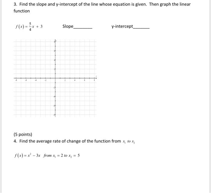 Solved 3. Find the slope and y-intercept of the line whose | Chegg.com