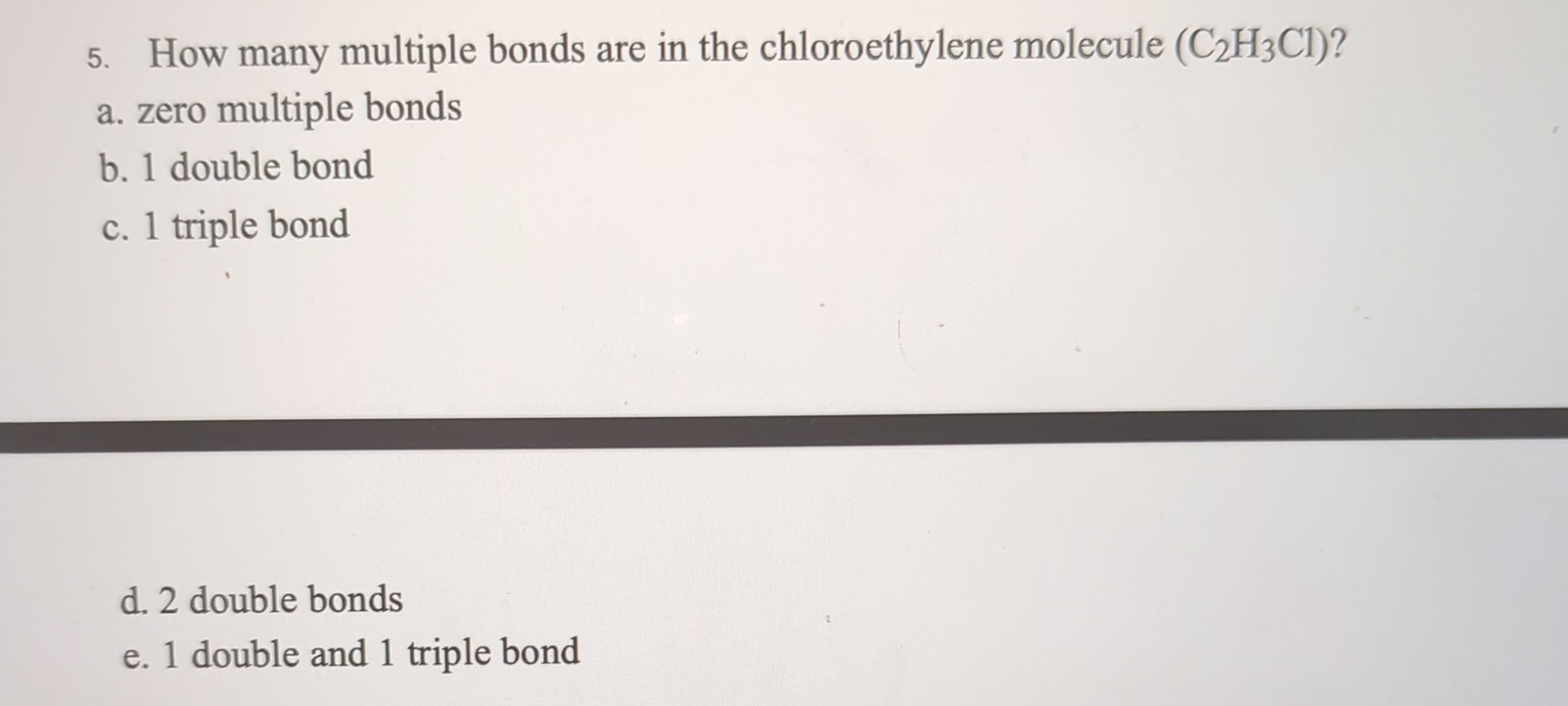 How many multiple bonds are in the chloroethylene | Chegg.com