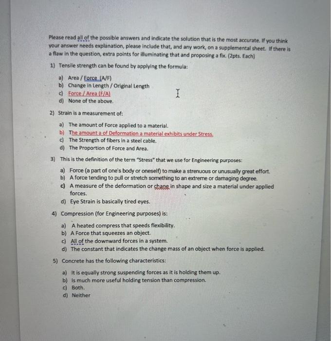 Solved Please read all of the possible answers and indicate | Chegg.com
