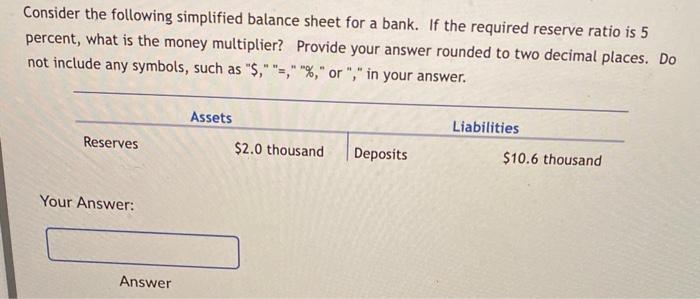 Solved Consider The Following Simplified Balance Sheet For A | Chegg.com