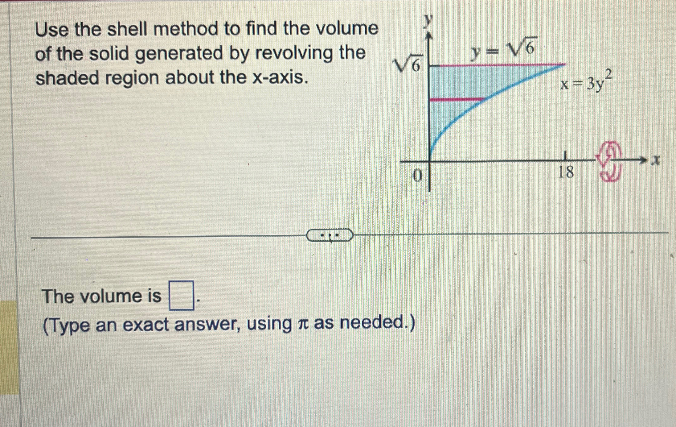 Solved Use the shell method to find the volume of the solid | Chegg.com