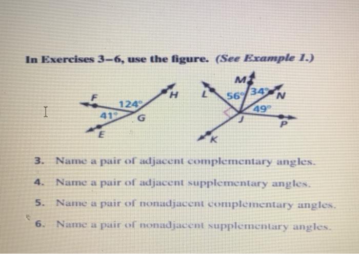 adjacent supplementary angles examples