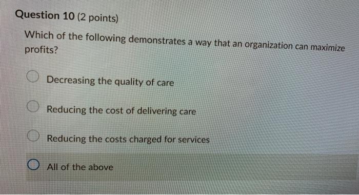 Solved Question 10 (2 points) Which of the following | Chegg.com