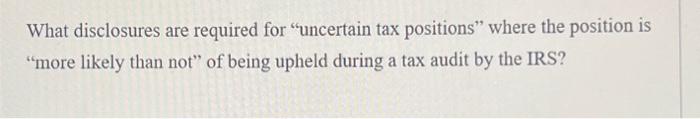 Solved What disclosures are required for 