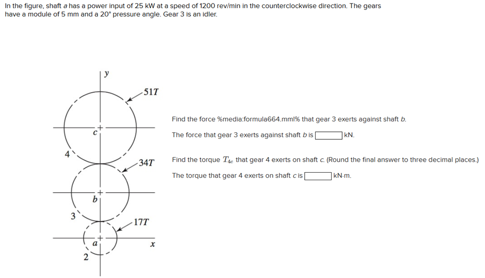 Solved In the figure, shaft \( ﻿a \) ﻿has a power input of | Chegg.com