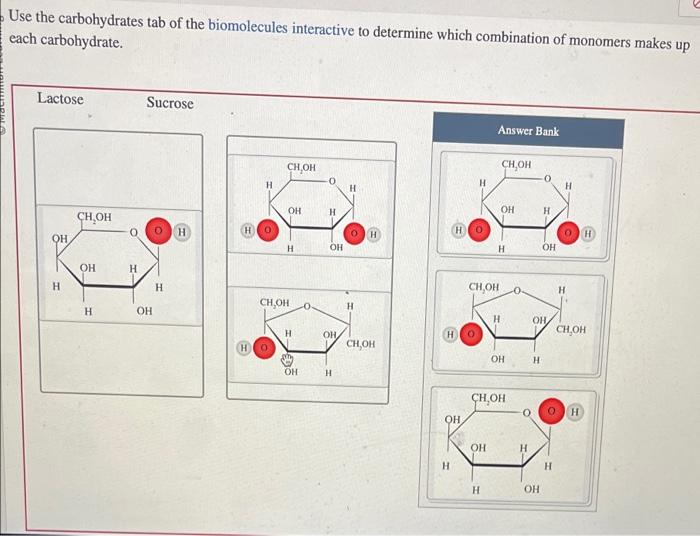 Use the carbohydrates tab of the biomolecules