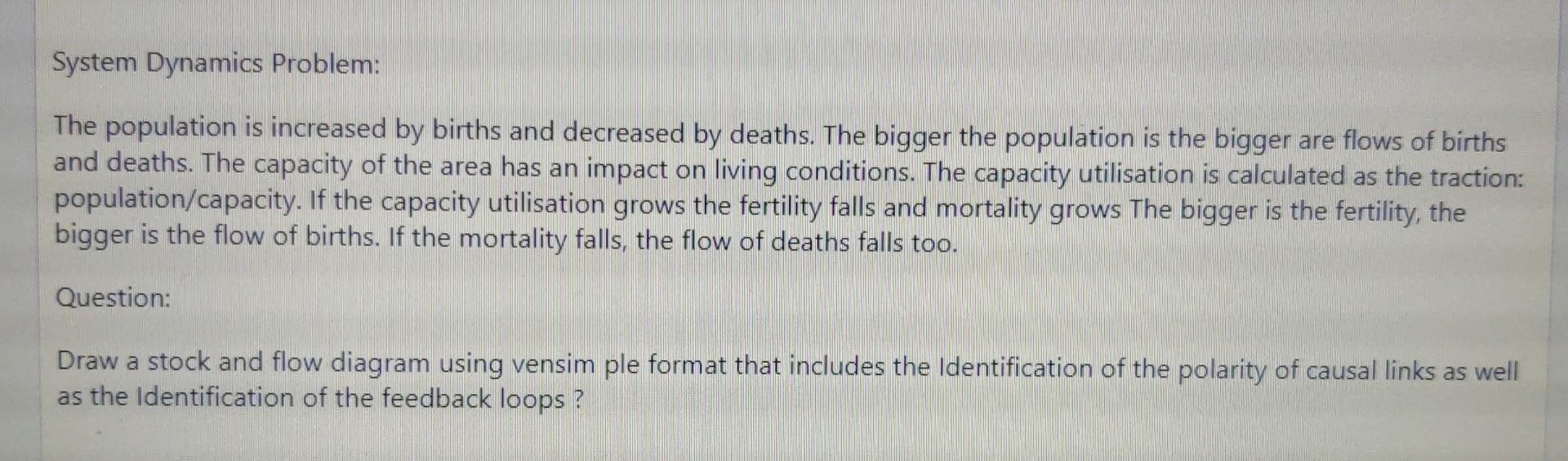 Solved System Dynamics Problem The Population Is Increased Chegg Solved System Dynamics Problem The Population Is Increased Chegg