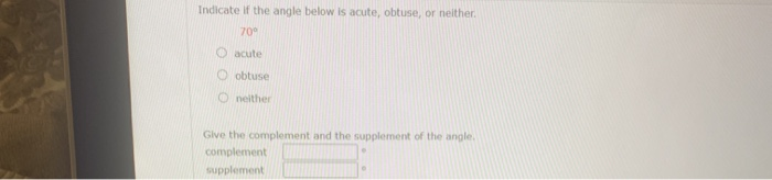 the supplement of an acute angle is always obtuse