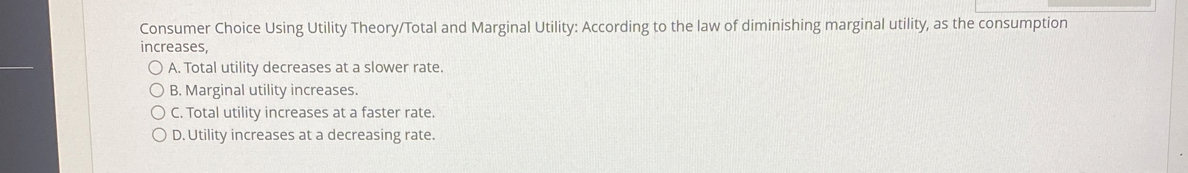 Solved Consumer Choice Using Utility Theory/Total and | Chegg.com
