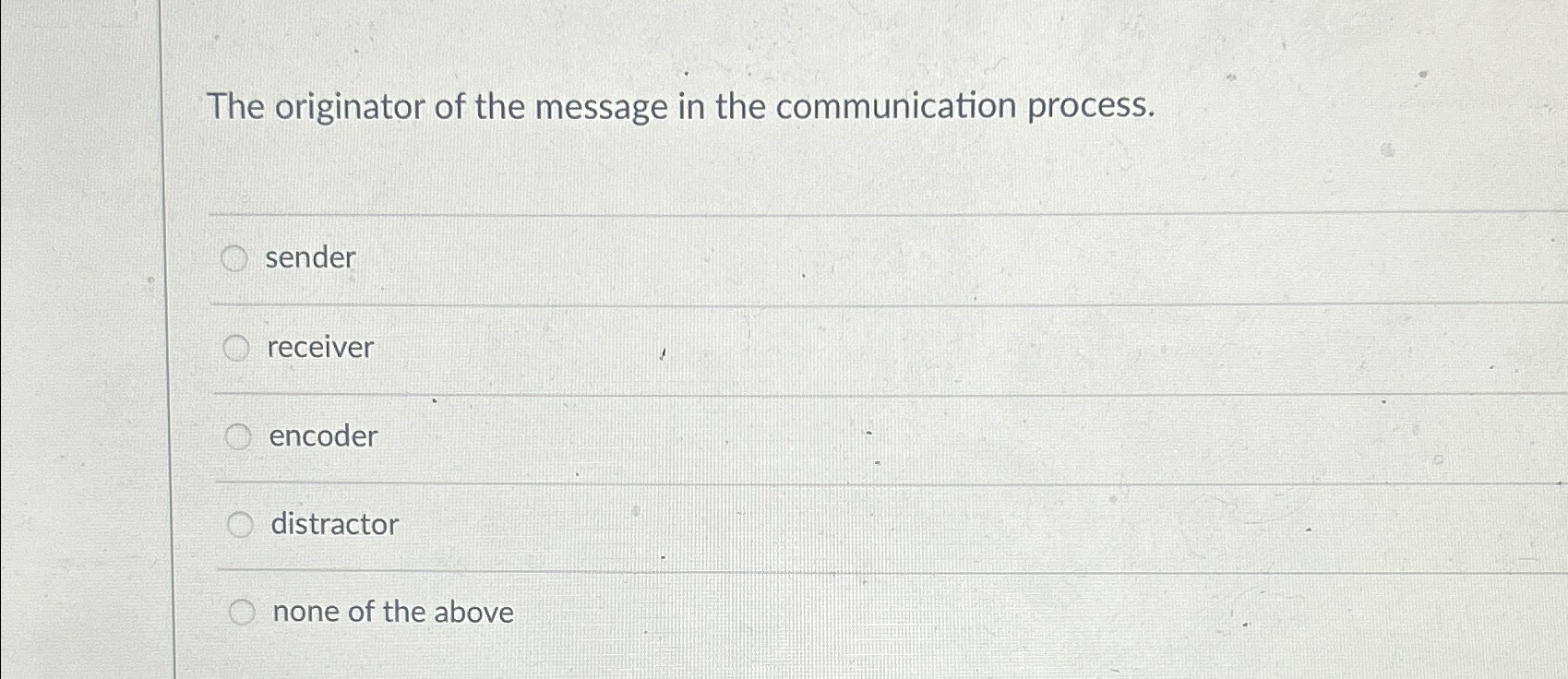 Solved The originator of the message in the communication | Chegg.com