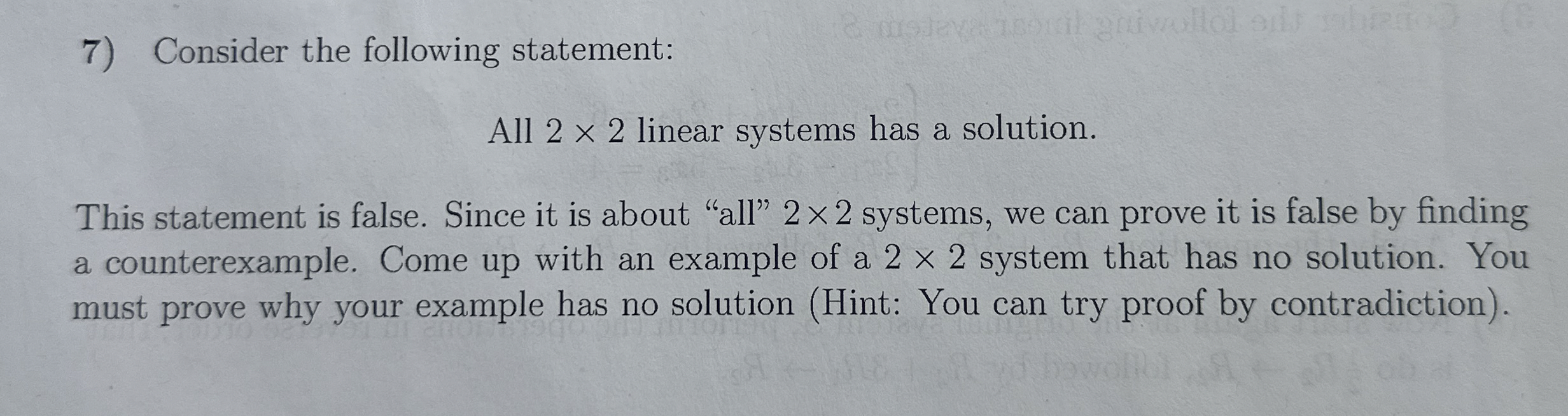 Consider the following statement:All 2×2 ﻿linear | Chegg.com