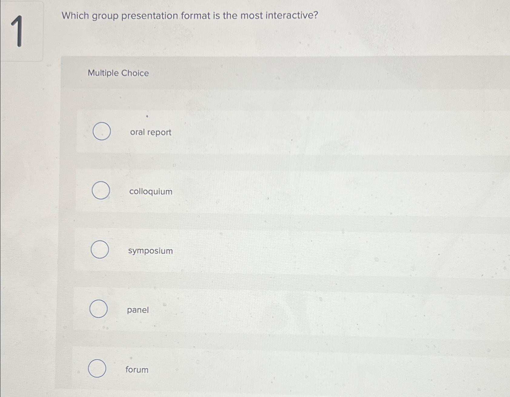 which group presentation format is the most interactive