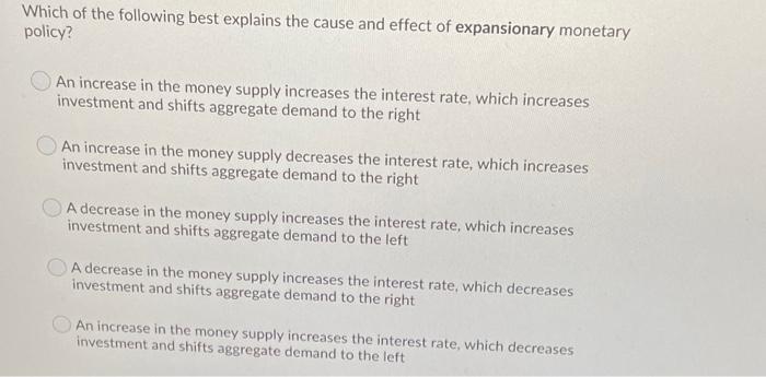 Solved Which of the following best explains the cause and | Chegg.com